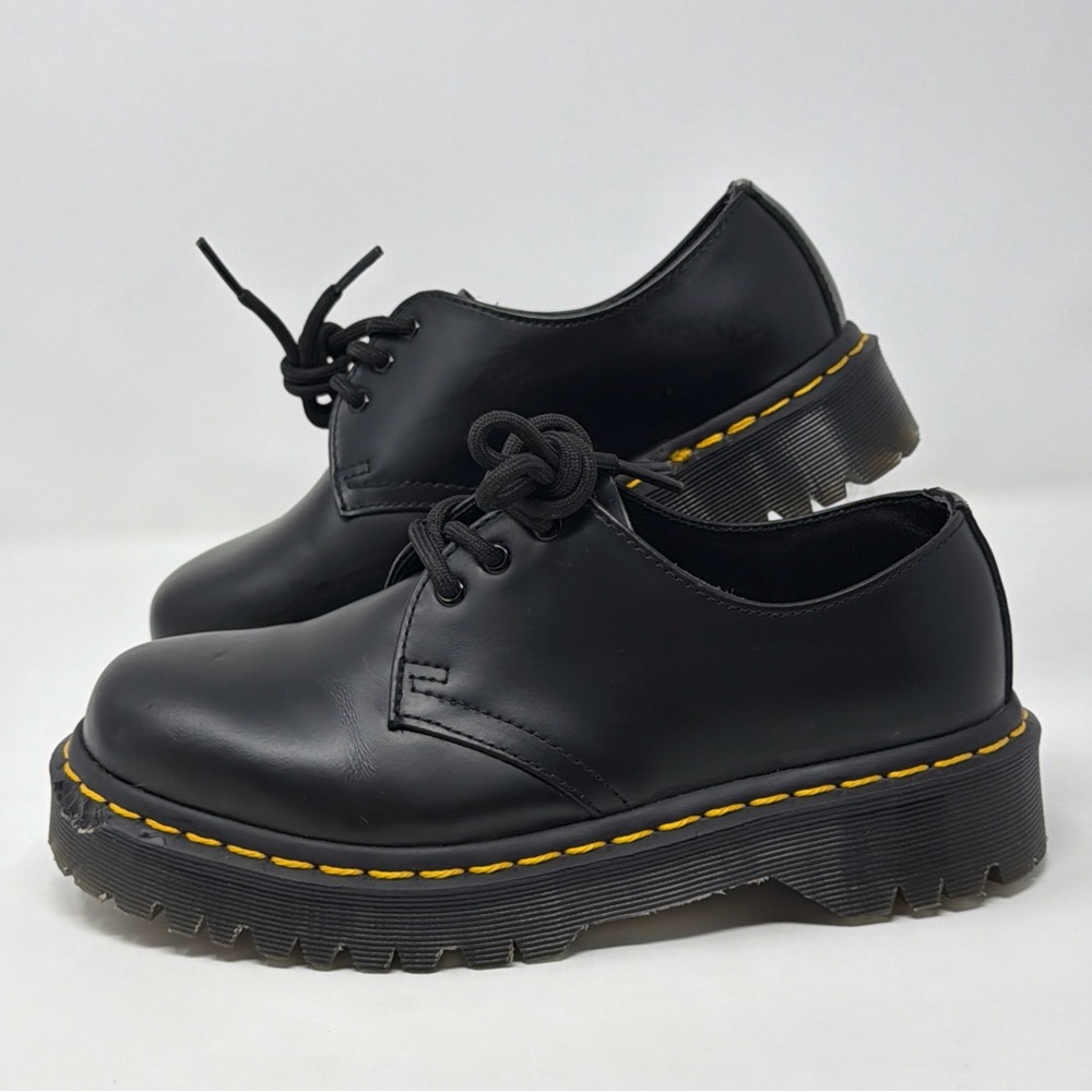 Dr. Martens 1461 BEX Platform Oxford Black Leather Womens 6 STORE MODEL NWD